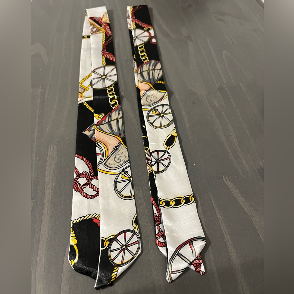 Multi-functional Skinny Silky Scarfs (2 scarfs)